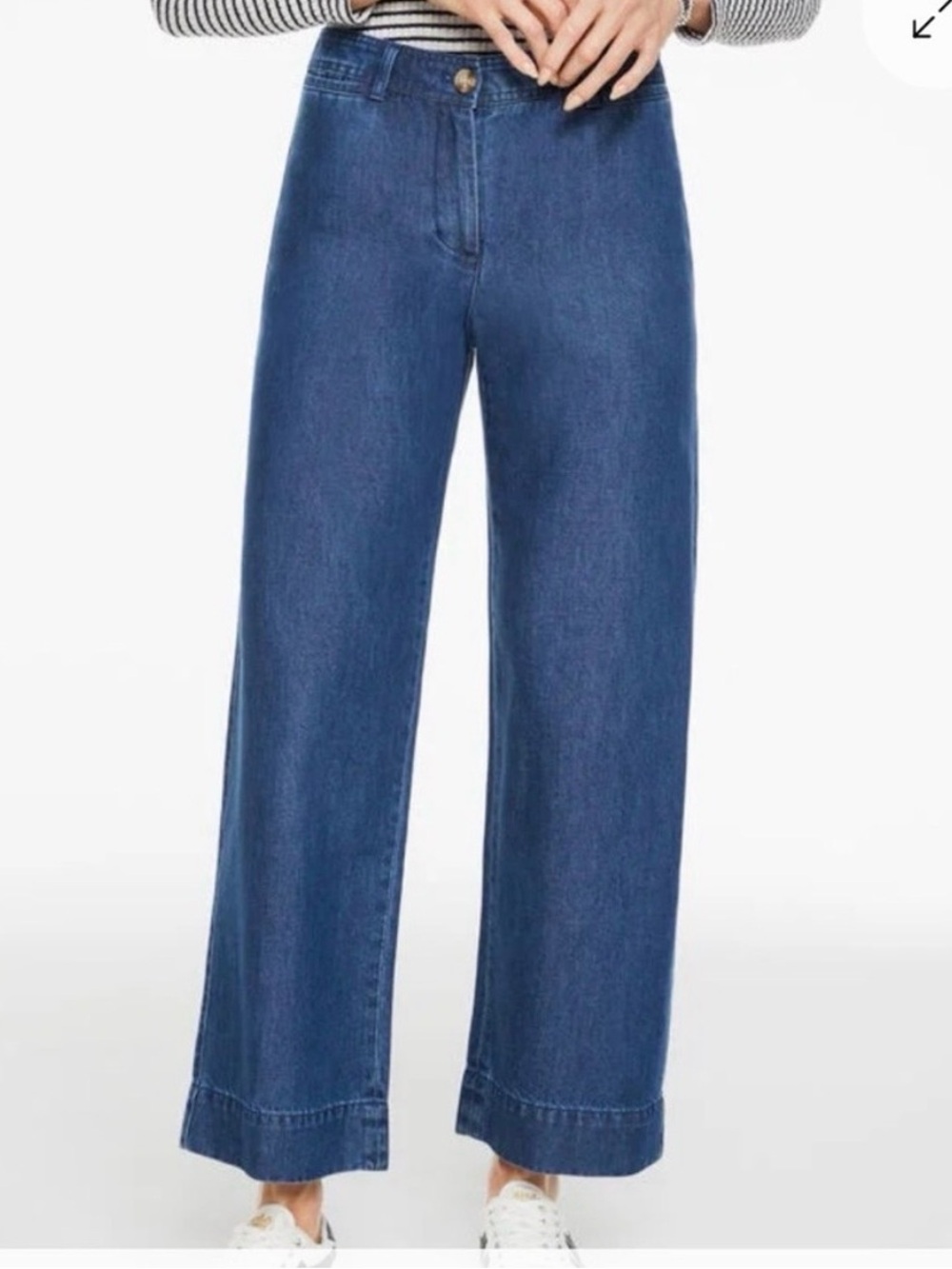 Talbots Wide Leg Ankle Length Women's Jeans in Medium-to-Dark Wash. SIZE 16W